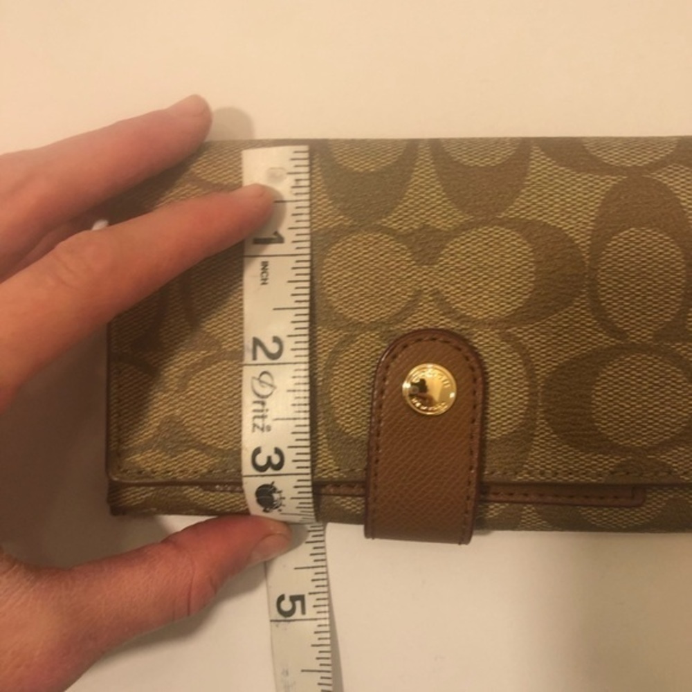 Coach brown signature wristlet wallet clutch - Picture 5 of 8